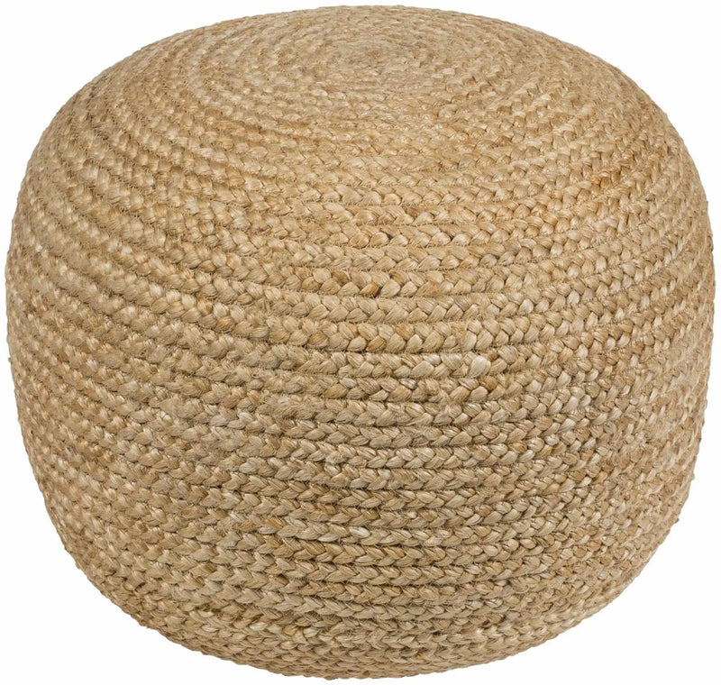 Kaumakani Knitted Jute Round Pouf by Boutique Rugs