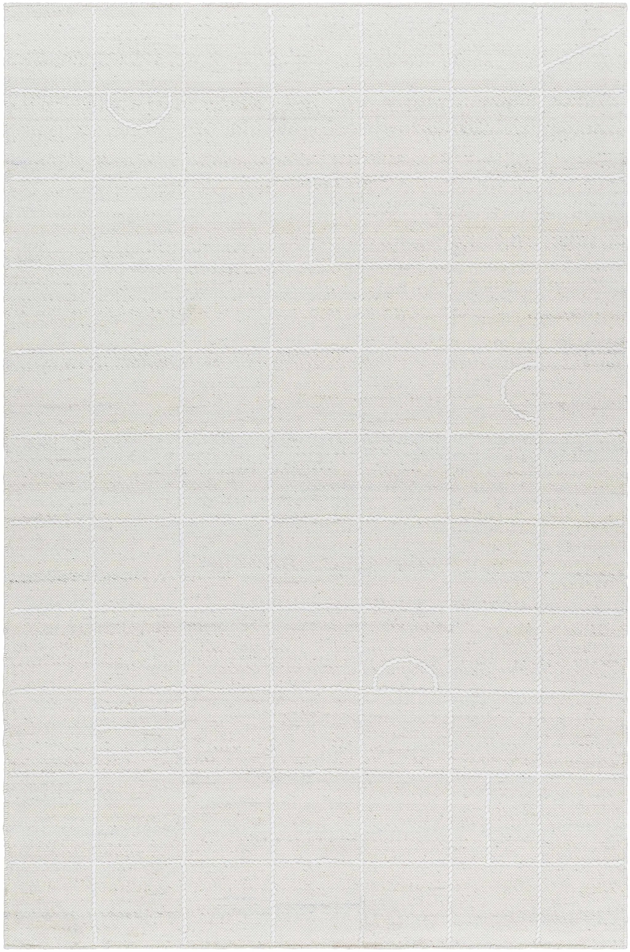 Tieve Off White Checkered Area Rug - Clearance by Boutique Rugs