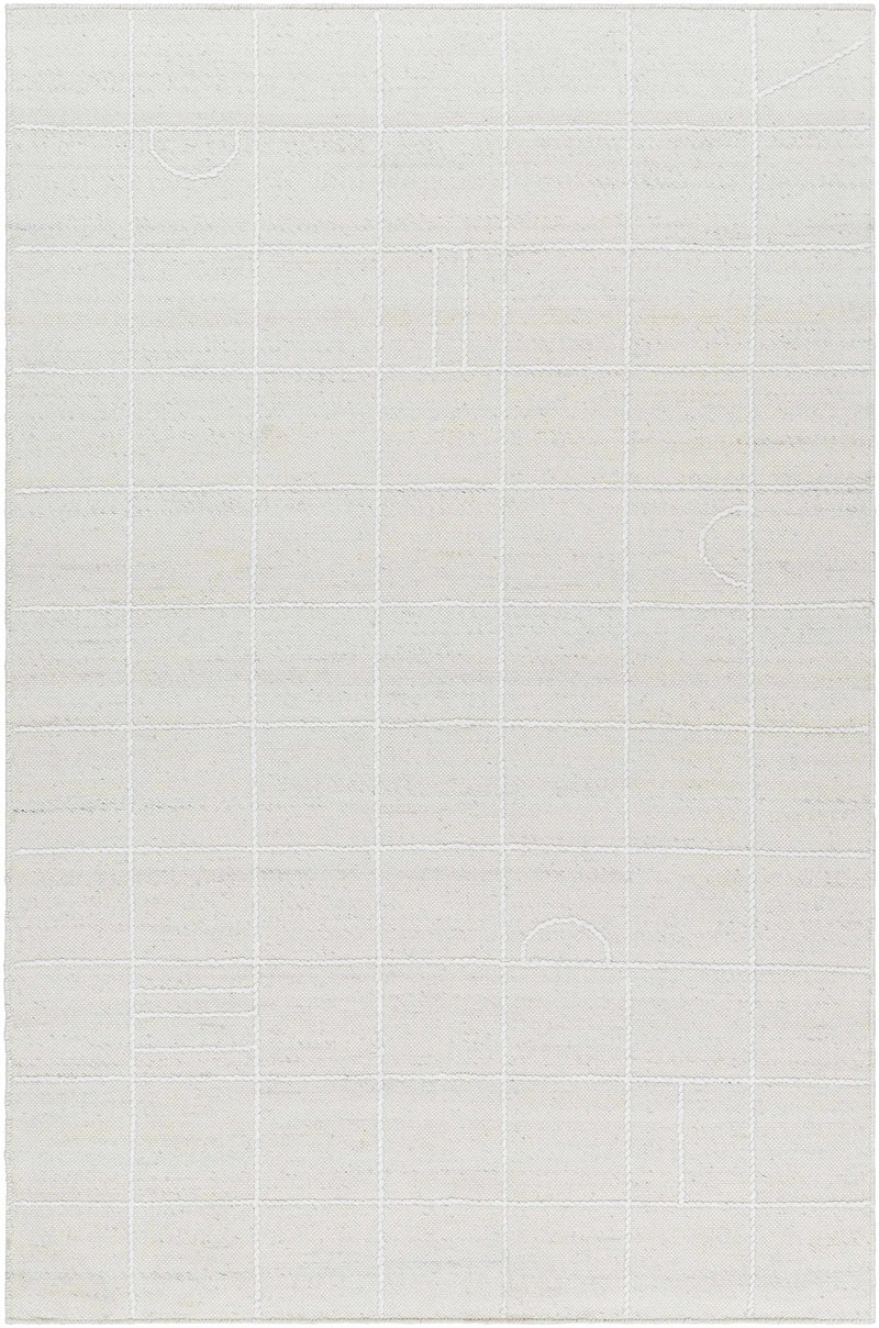 Tieve Off White Checkered Area Rug - Clearance by Boutique Rugs