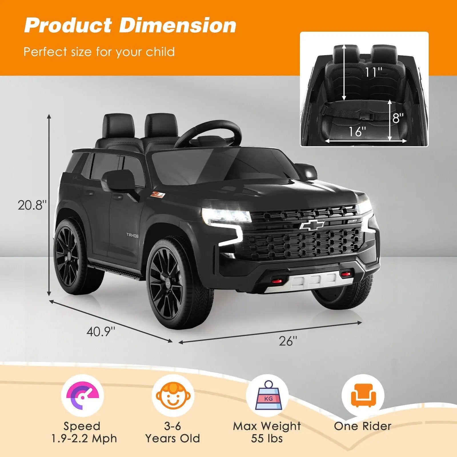 12V Kids Ride on Car with 2.4G Remote Control by DirectDeals