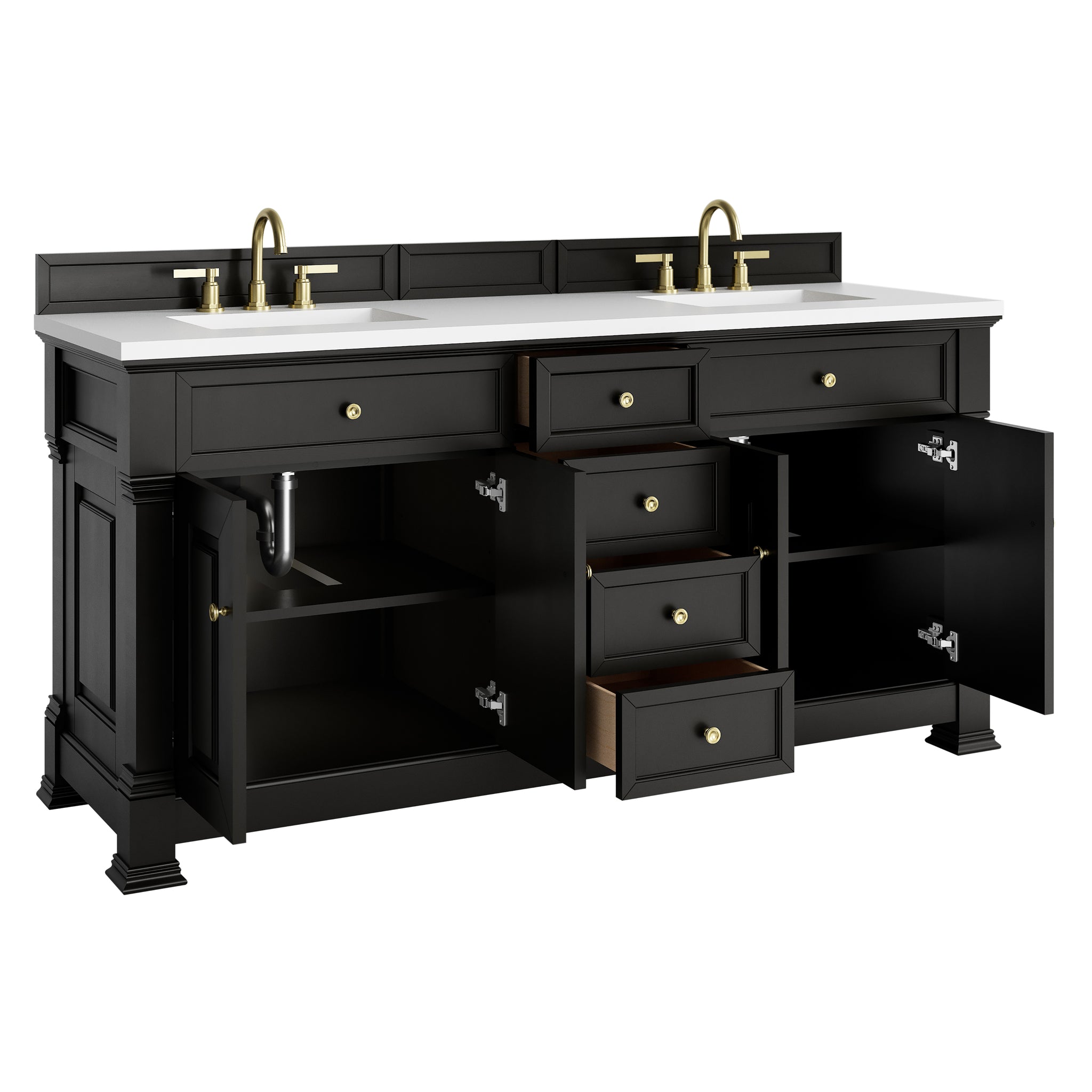 James Martin Brookfield 72" Double Bathroom Vanity, Black Onyx, view 33