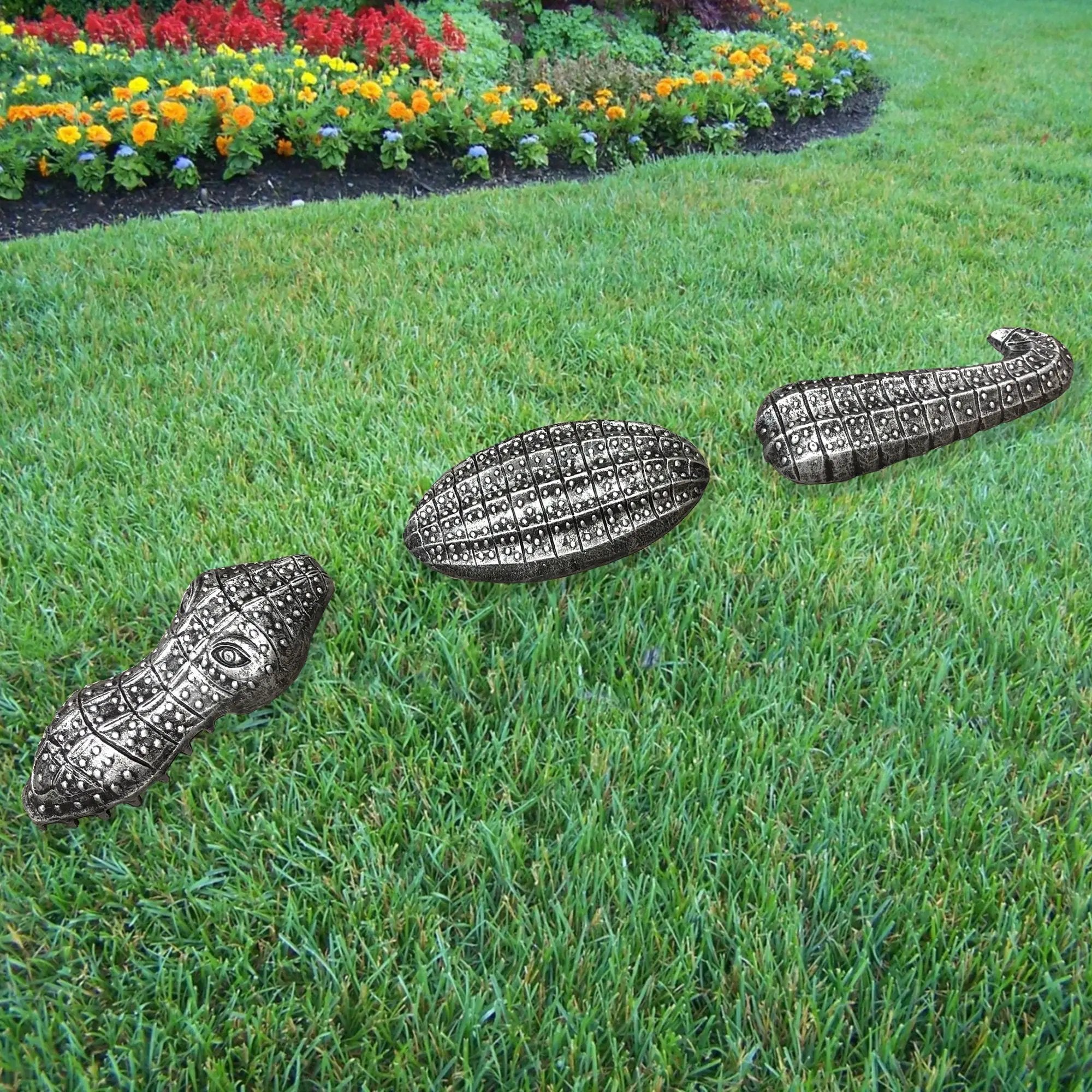 Antique Pewter Cast Aluminum Metal Garden Gator by Sharicks