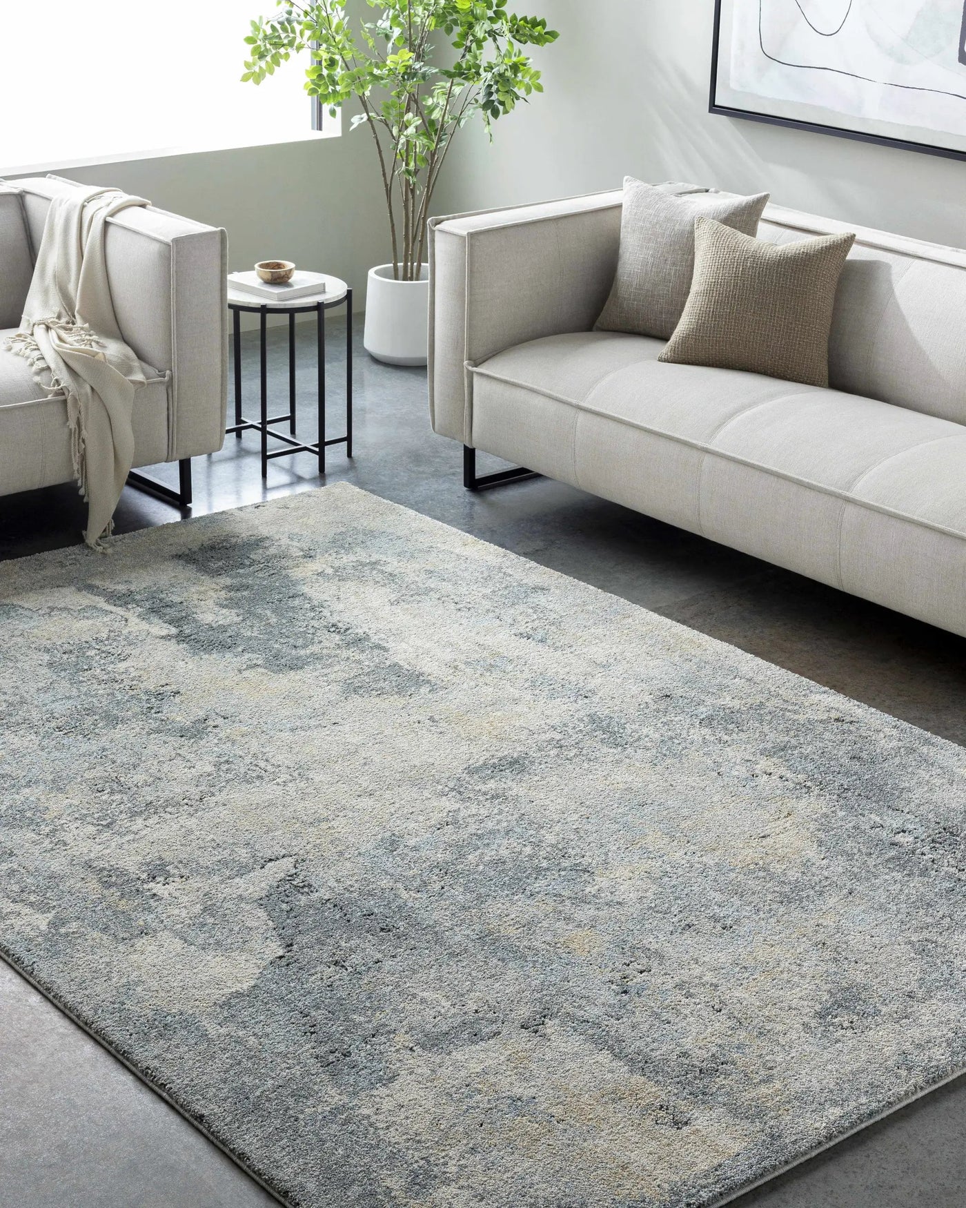 Adsila Teal Blue Thick Luxe Rug by Boutique Rugs