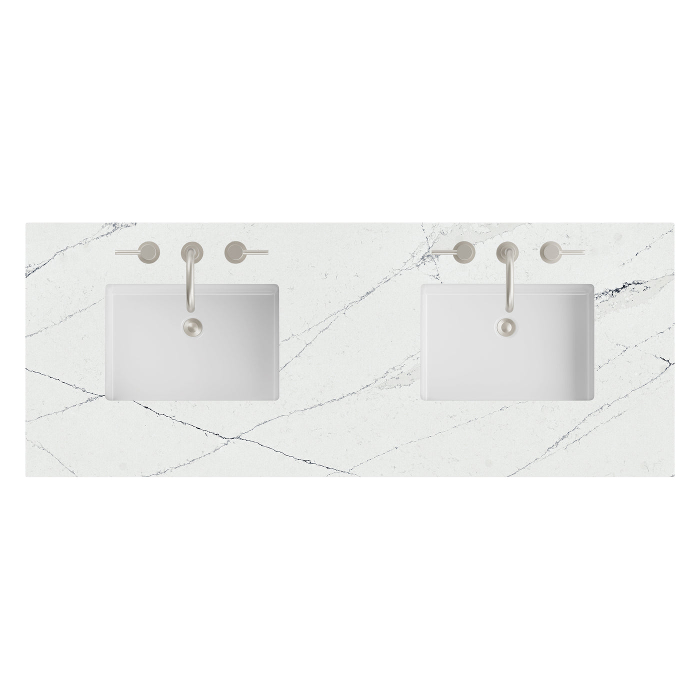 James Martin 60" Double Vanity Top with Ethereal Noctis countertop