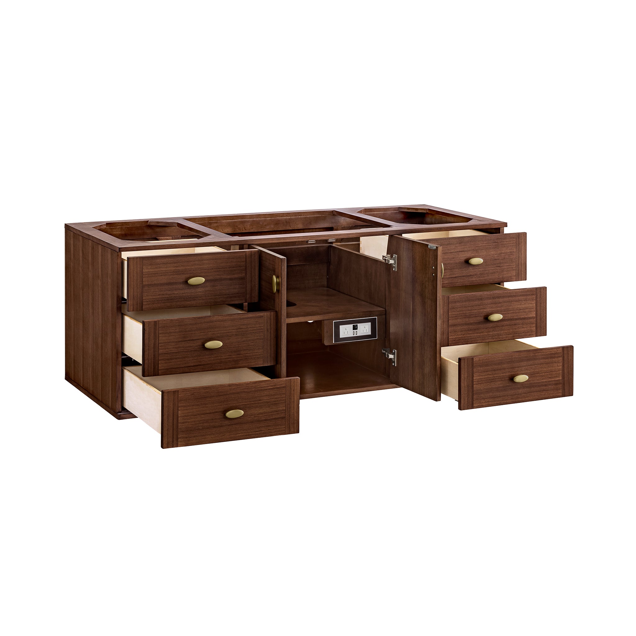 James Martin Amberly 60" Dual Mount Single Bathroom Vanity, Mid-Century Walnut, view 23