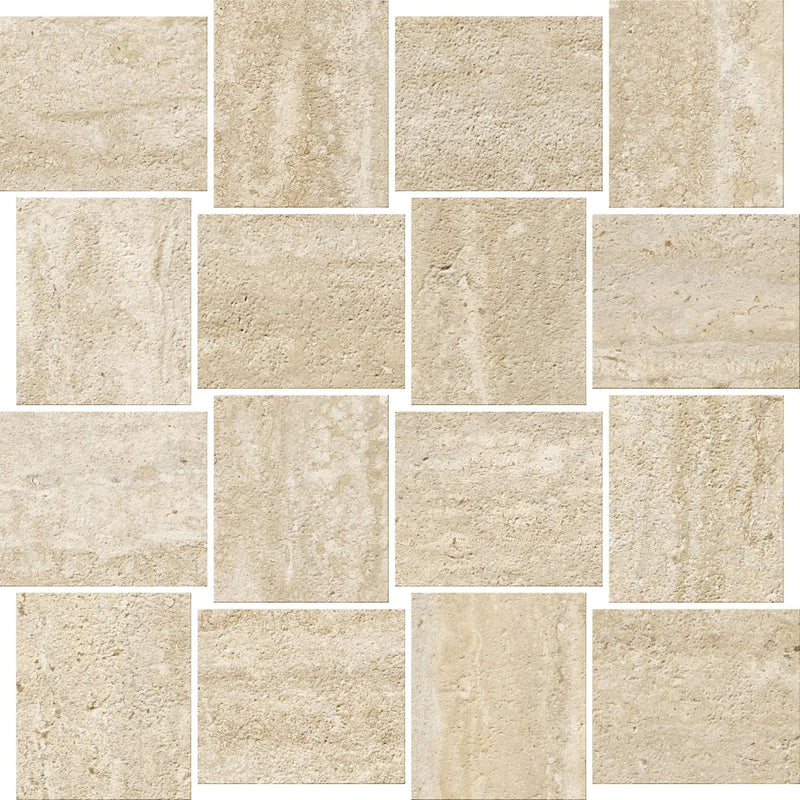 Trail Vein Cut Beige Bullnose Travertine Look Porcelain Moldings 3x24 by landmarkceramics