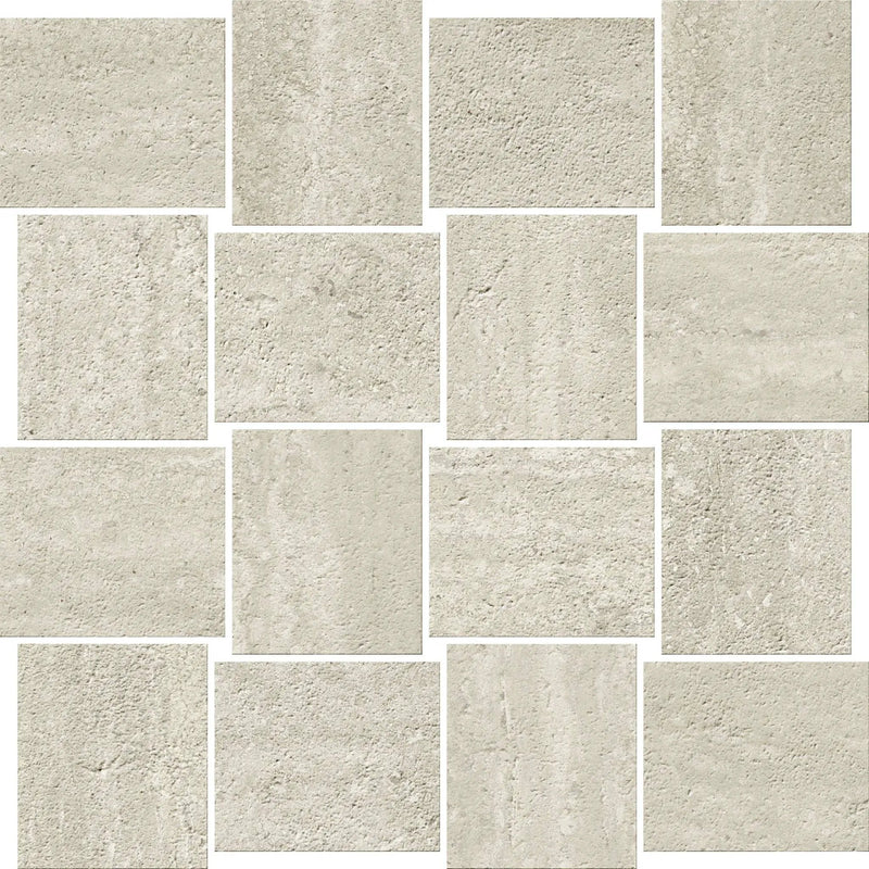 Trail Vein Cut Grey Mosaic B Travertine Look Porcelain Mosaics 12x12 by landmarkceramics
