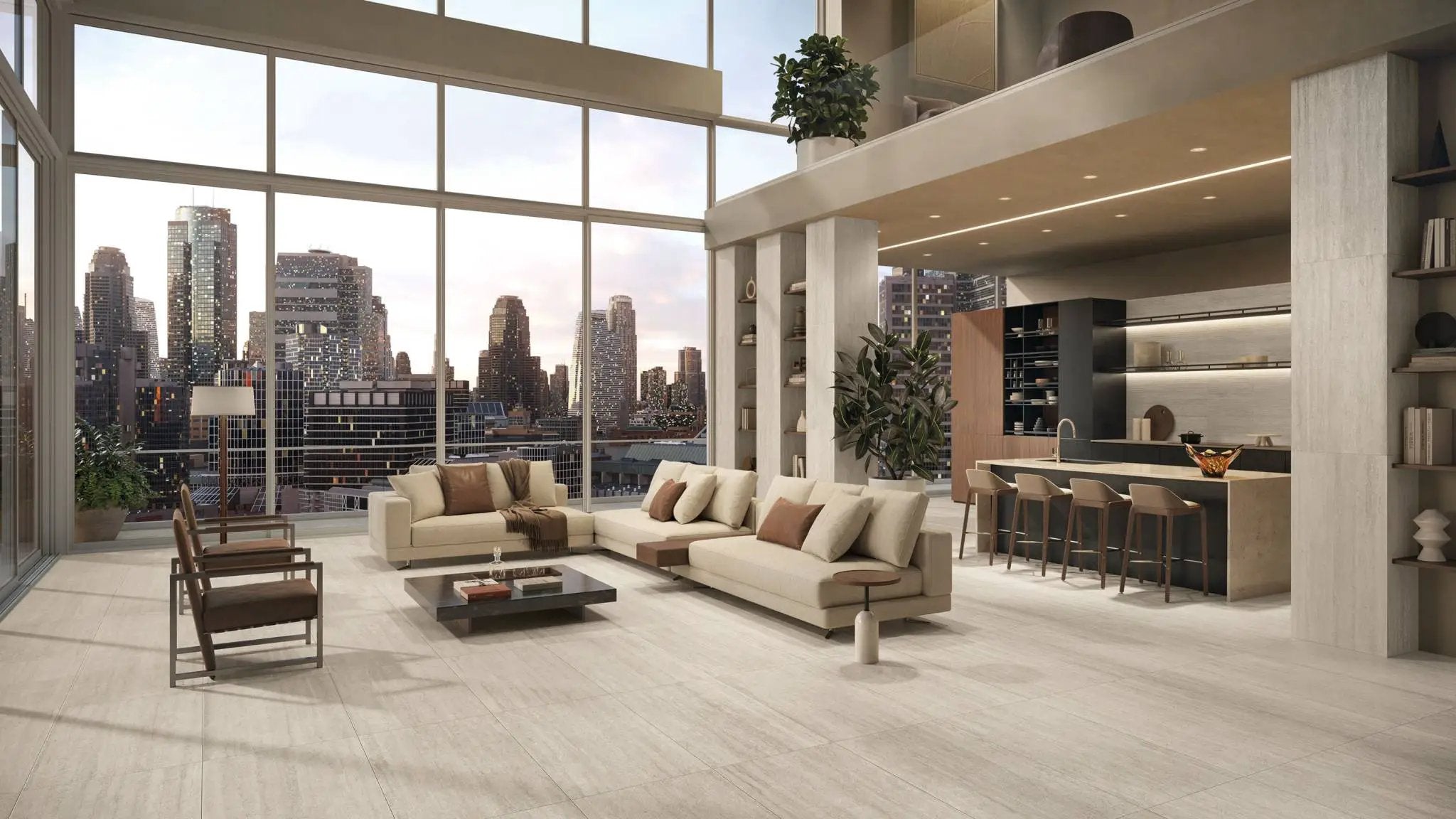 Veneer World Atelier Trail Bamboo Vein Cut Pearl Travertine Look Porcelain Accent Tiles 12x24 by landmarkceramics