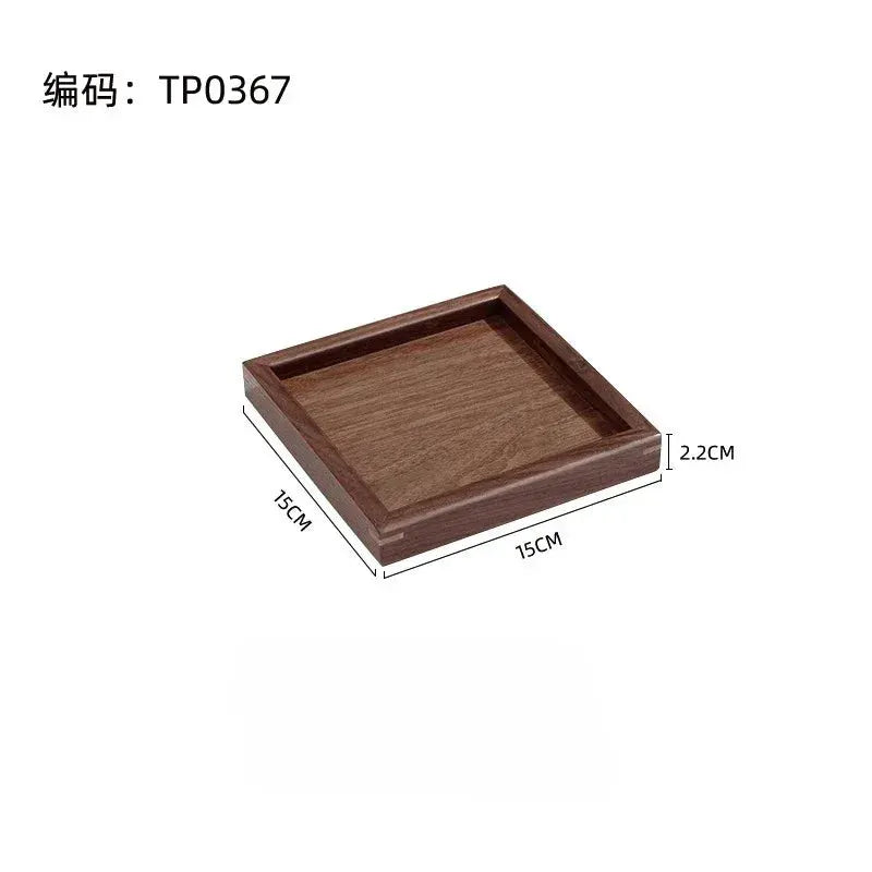 Tray - Japanese-Style Black Walnut Wood Rectangular by House Of Avana