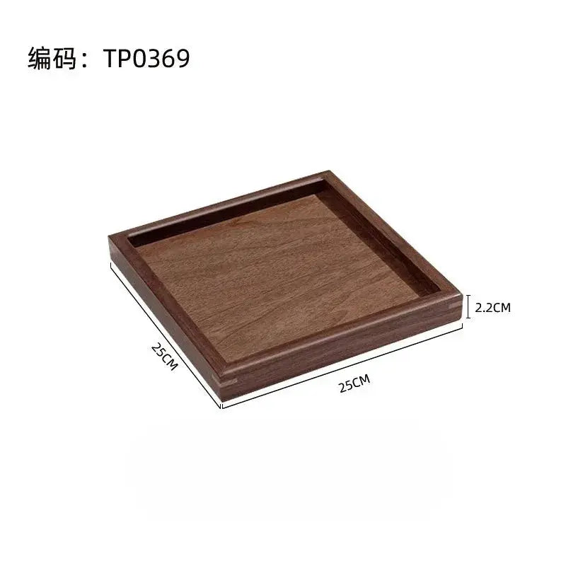 Tray - Japanese-Style Black Walnut Wood Rectangular by House Of Avana