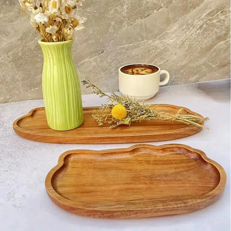 Tray - Oval Acacia Wood by House Of Avana