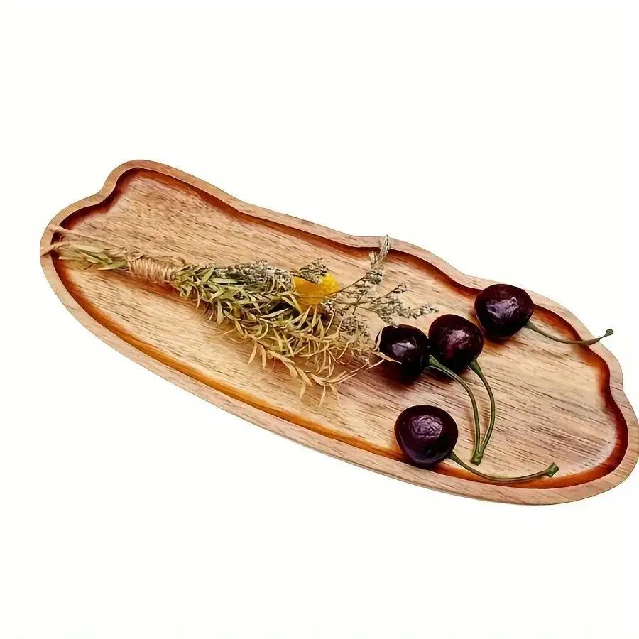 Tray - Oval Acacia Wood by House Of Avana