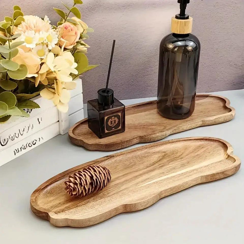 Tray - Oval Acacia Wood by House Of Avana