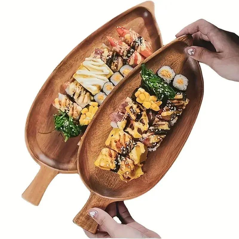 Tray - Rustic Wooden Leaf by House Of Avana