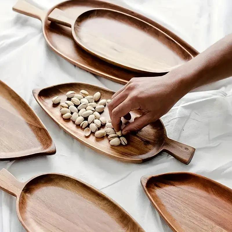 Tray - Rustic Wooden Leaf by House Of Avana