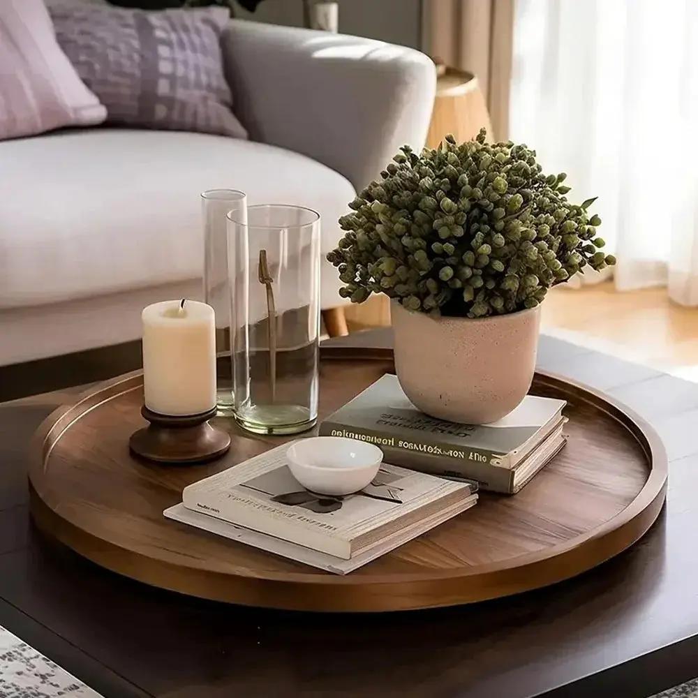 Tray - Rustic Wooden Round by House Of Avana