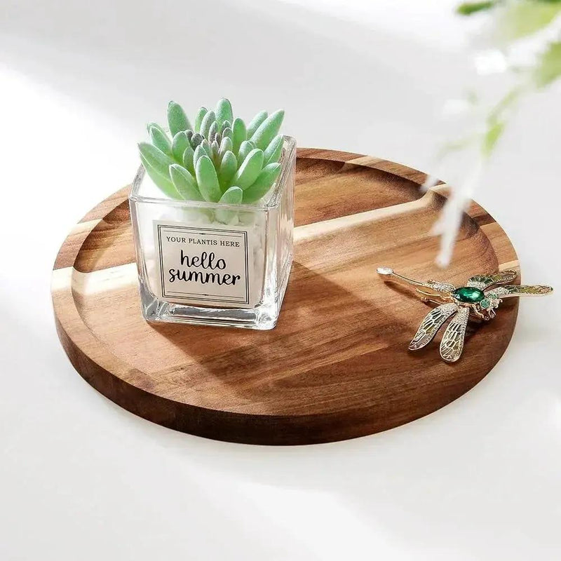 Tray - Rustic Wooden Round by House Of Avana