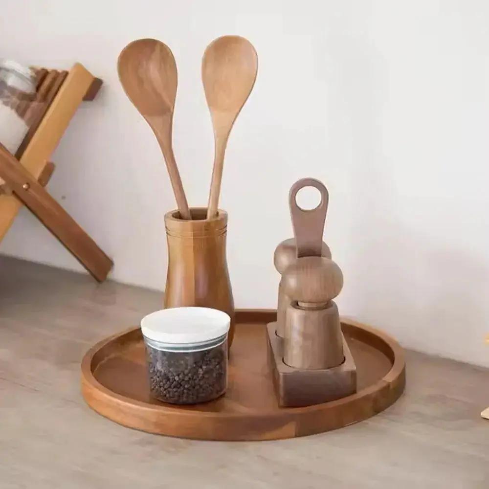 Tray - Rustic Wooden Round by House Of Avana