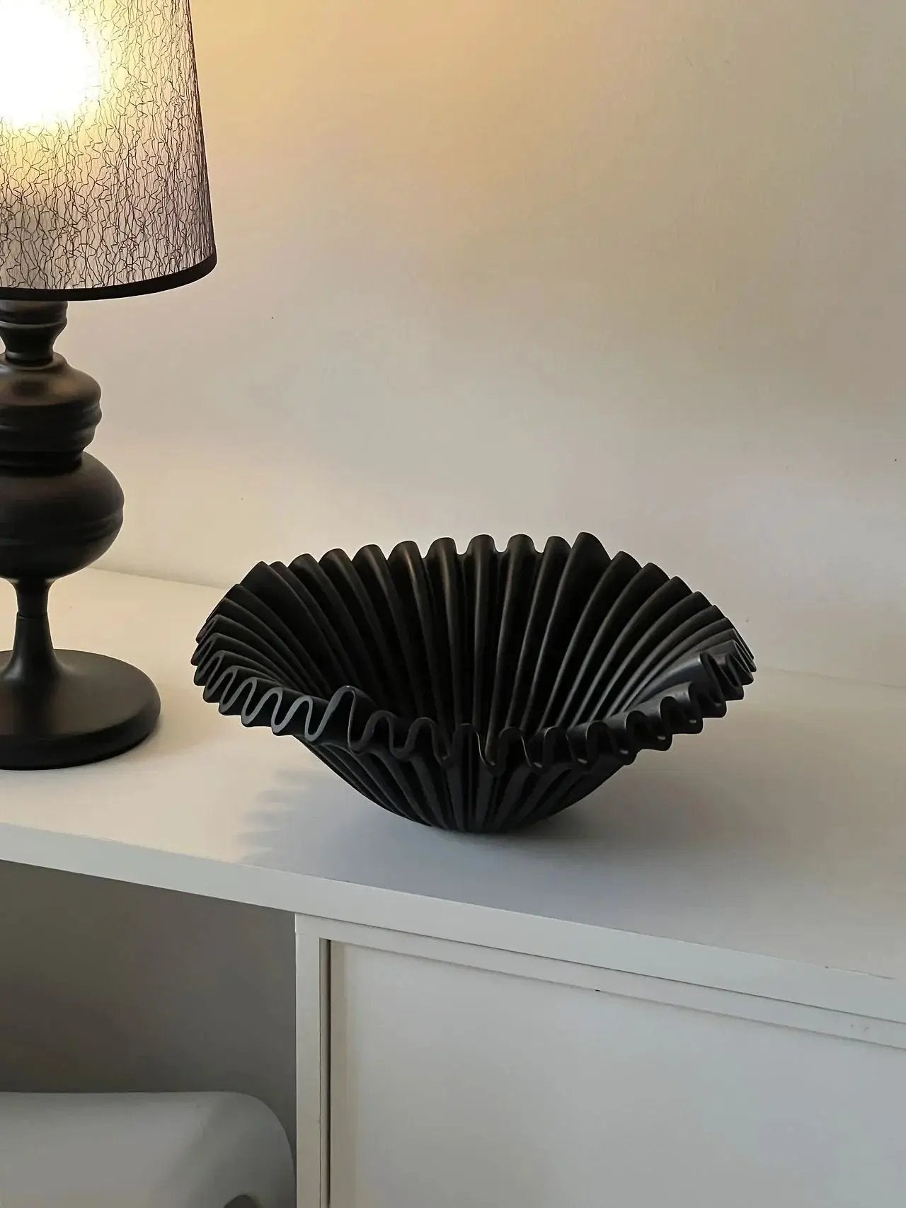 Tray - Wave Black Glass 2-Layer by House Of Avana