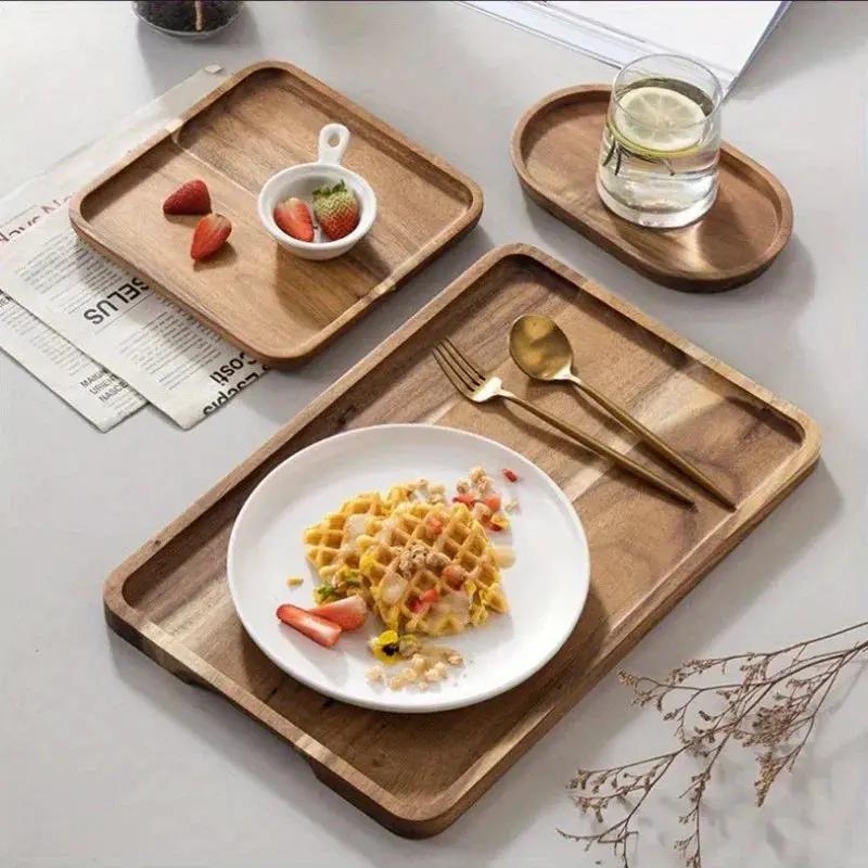 Tray - Wooden Acacia Wood by House Of Avana