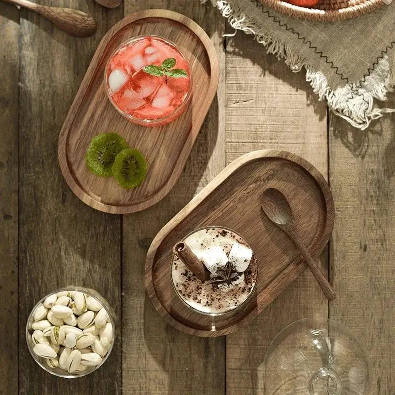 Tray - Wooden Acacia Wood by House Of Avana