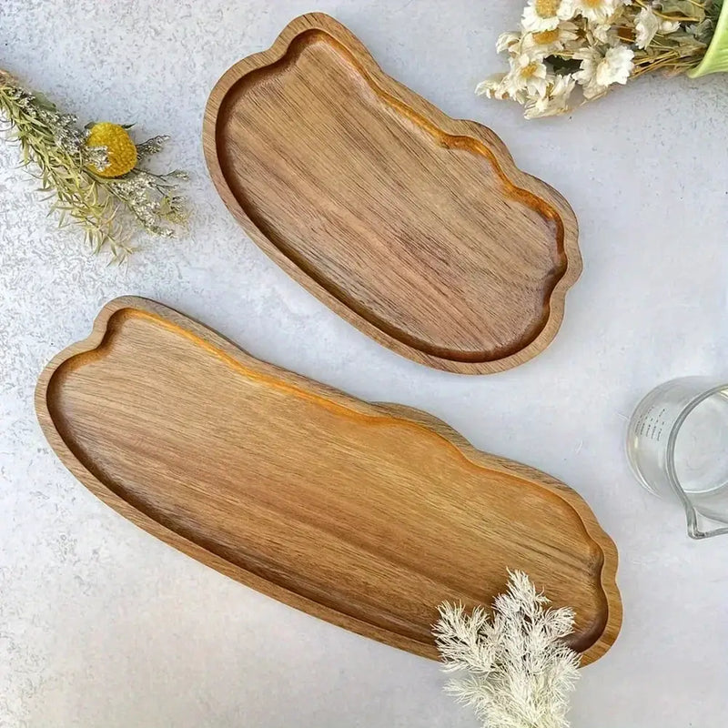 Tray - Wooden Decorative Round by House Of Avana