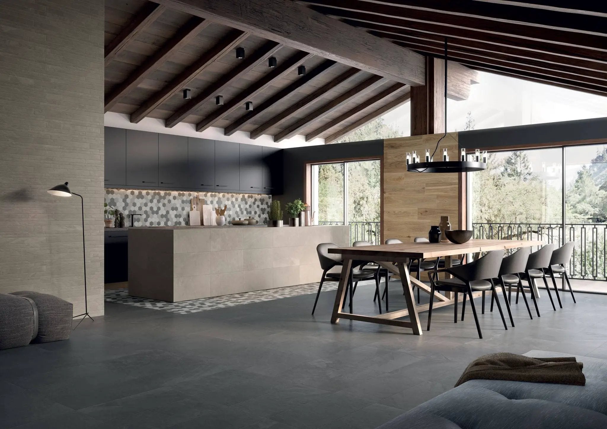 Trek Anthracite Slate Look Porcelain Tiles 12x24 by landmarkceramics