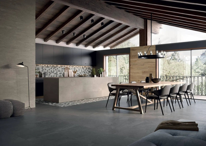 Trek Anthracite Slate Look Porcelain Tiles 12x24 by landmarkceramics