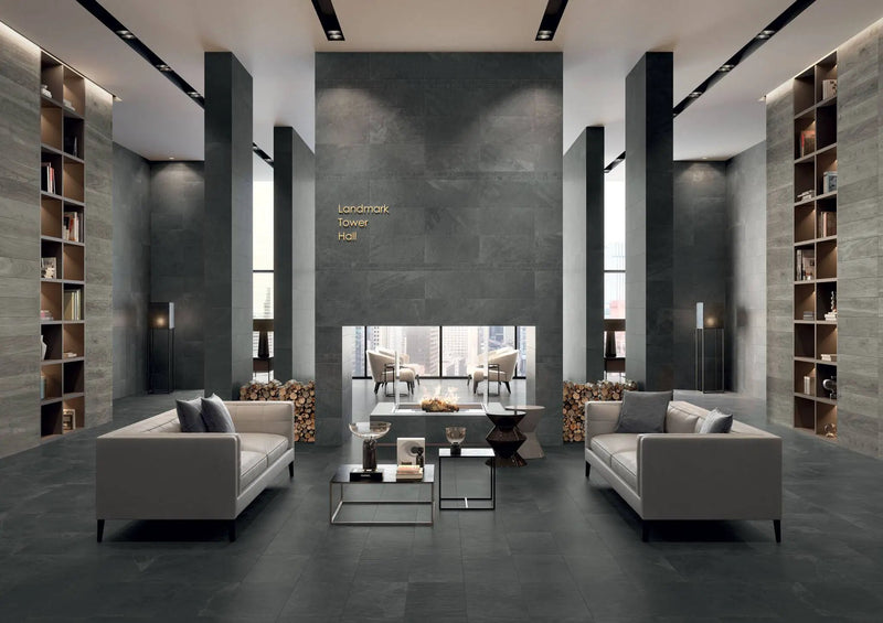 Trek Vulcan Slate Look Porcelain Tiles 12x24 by landmarkceramics