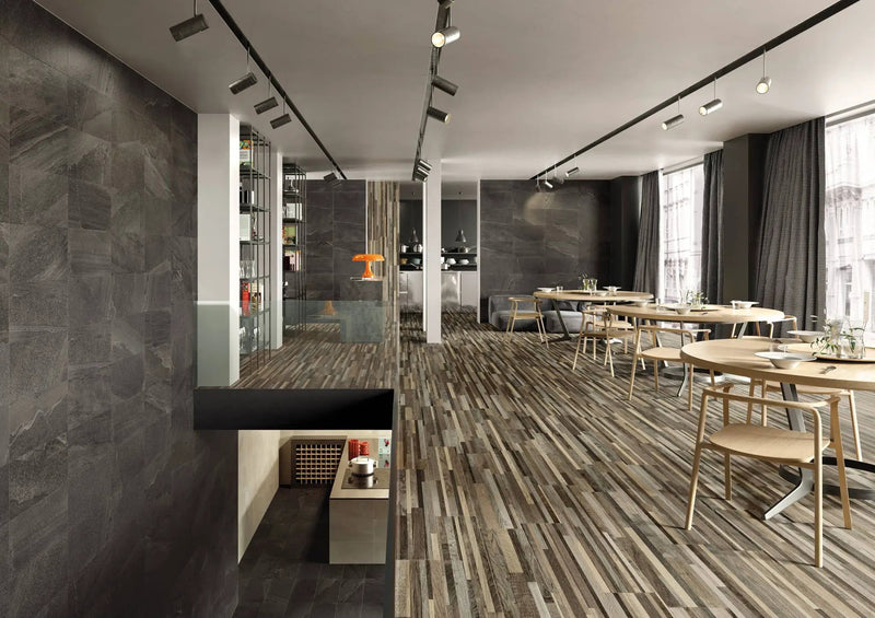 Trek Sand Slate Look Porcelain Tiles 12x24 by landmarkceramics