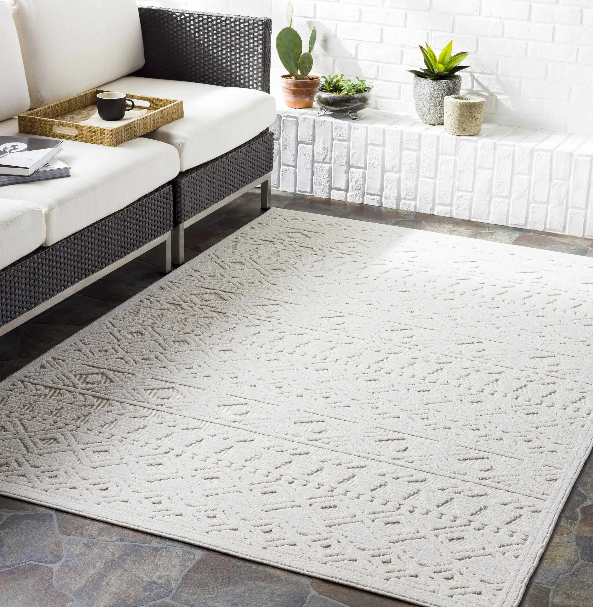 Treuddyn 3D Outdoor Area Rug by Boutique Rugs