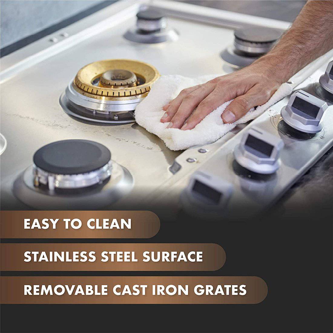 30" Stainless Steel Tri-Ring Gas Cooktop Series | GLS30501, photo 4 of 11