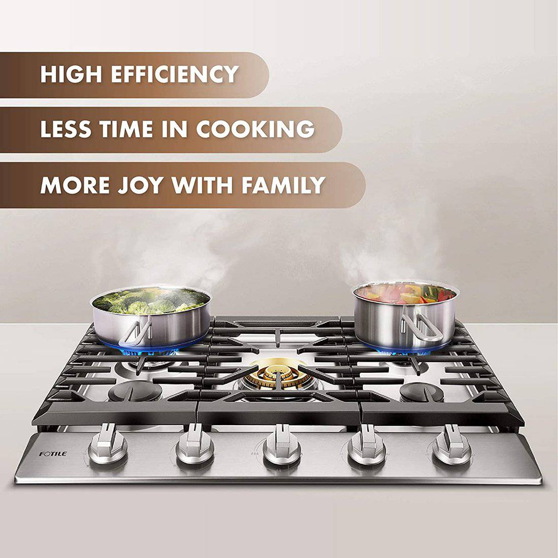 30" Stainless Steel Tri-Ring Gas Cooktop Series | GLS30501, photo 5 of 11
