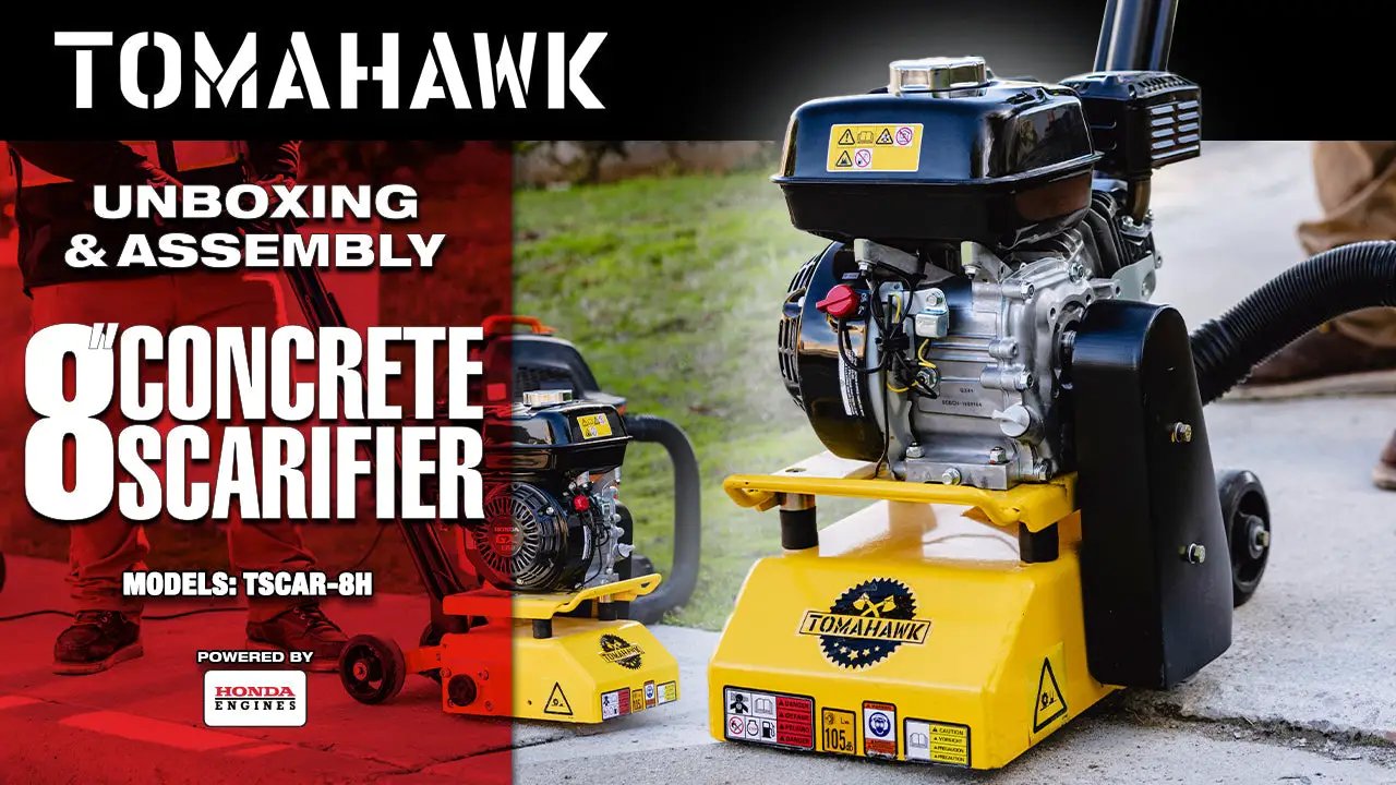 8” Gas Concrete Scarifier Planer Grinder with 5.5 HP Honda Engine & Drum by Tomahawk Power