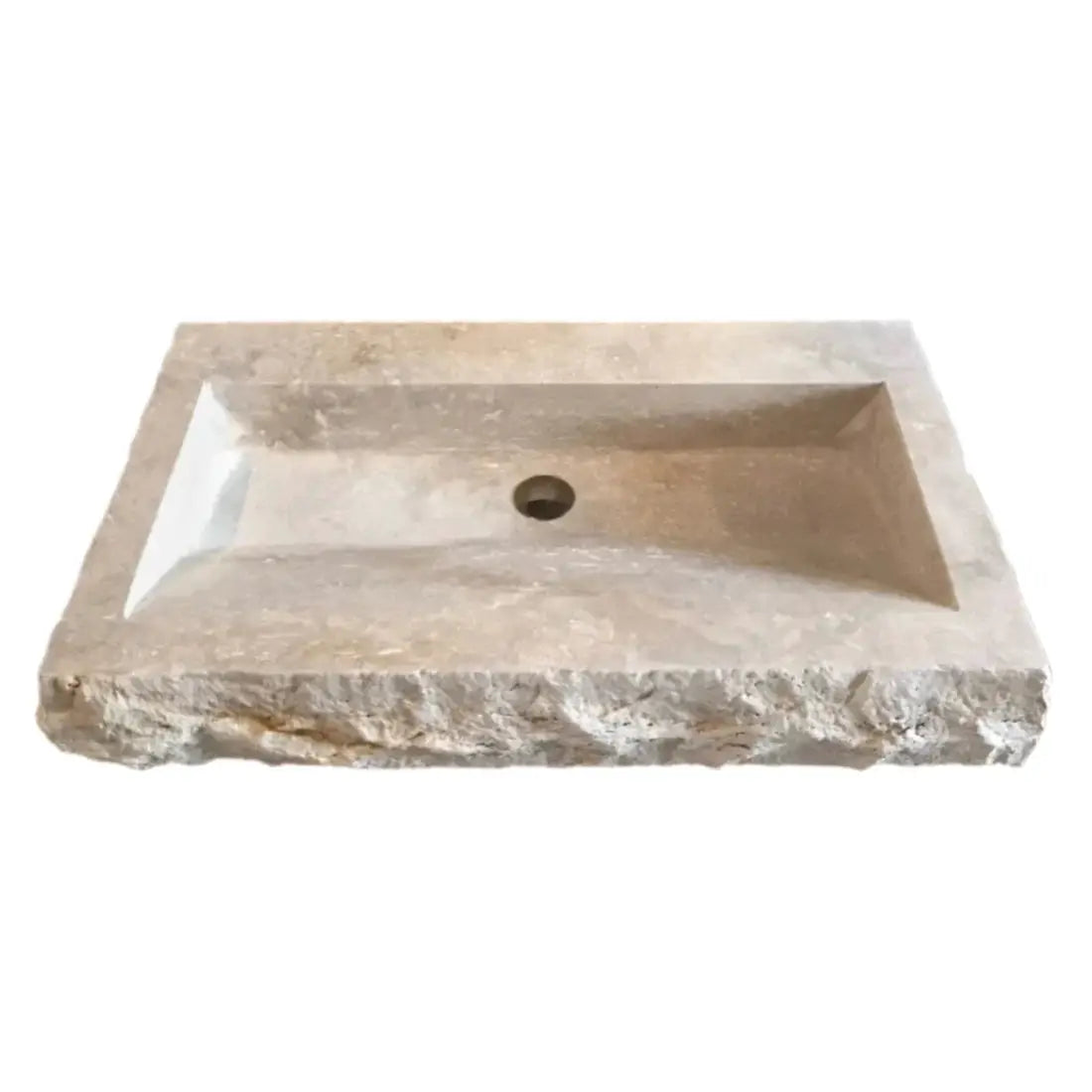 Travertine Light Rustic Rectangular Wall-mount Bathroom Sink by GobekDesign