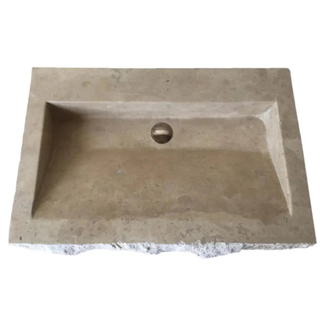 Travertine Light Rustic Rectangular Wall-mount Bathroom Sink by GobekDesign