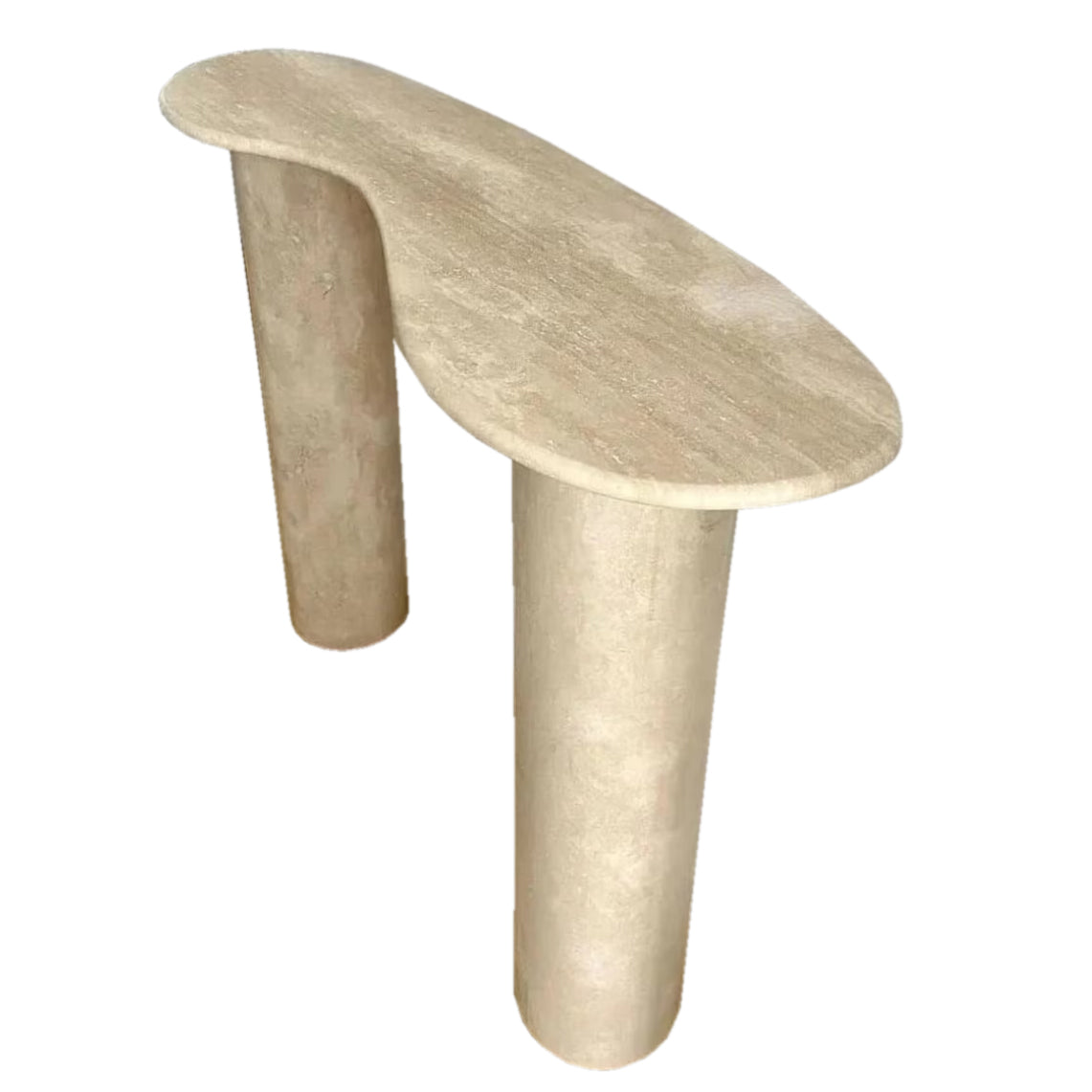 Troia Light Travertine Designer Console Filled and Honed (W)15" (L)48" (H)36" by GobekDesign