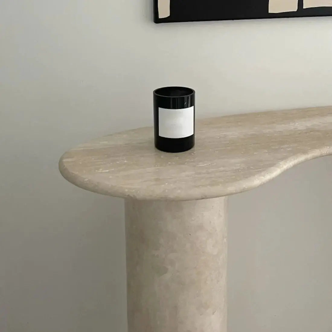 Beige Travertine Designer Console Table 48x15x36 Filled Honed by GobekDesign