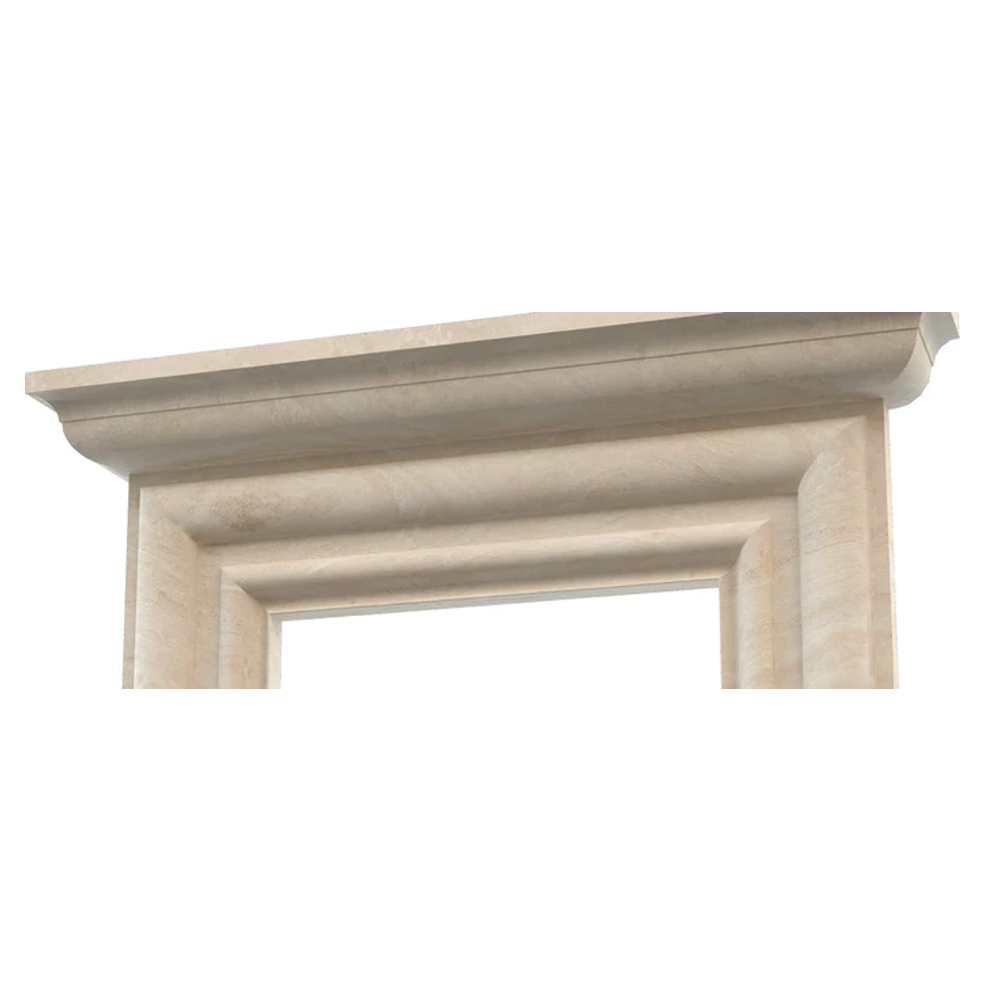 Troia Light Travertine Modern Hand-carved Fireplace Surround by GobekDesign