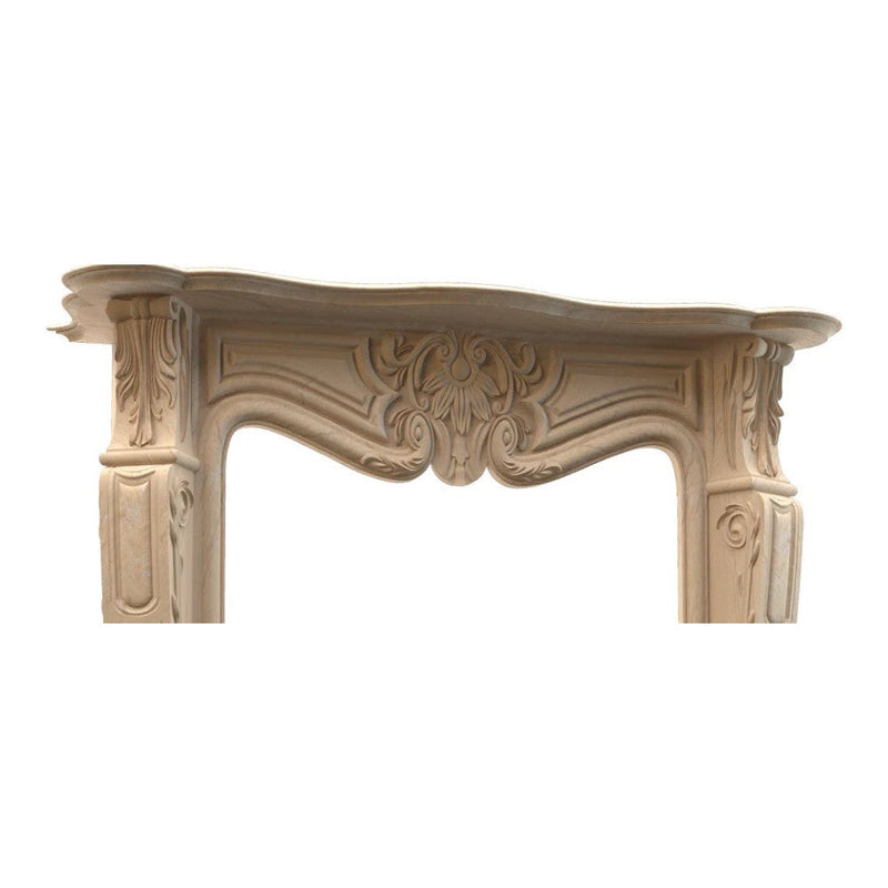 Troia Light Travertine Traditional Hand-carved Fireplace Surround by GobekDesign