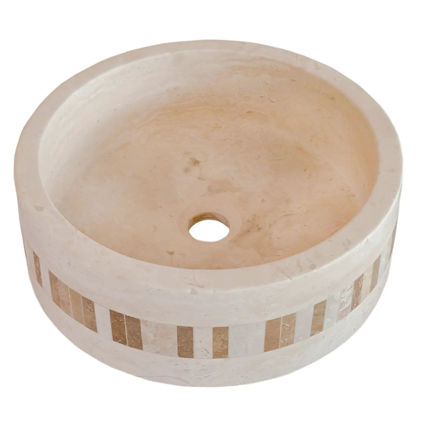 Light Travertine Natural Stone Cylinder Sink Honed Matte 16x6 by GobekDesign