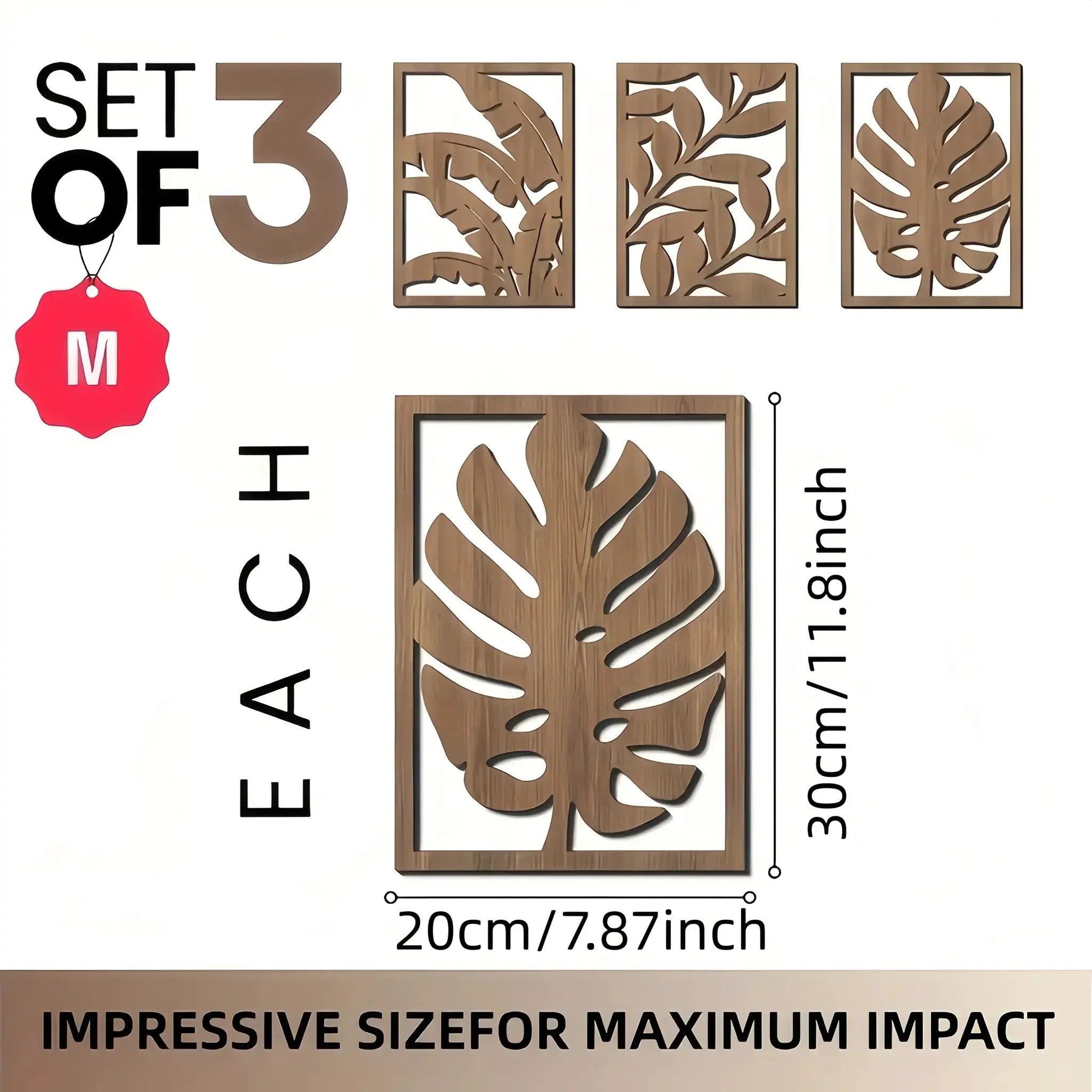 Tropical Large Leaf Wall Panel Decor by House Of Avana