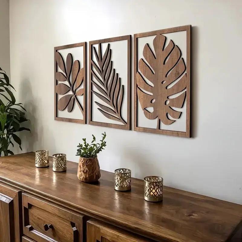 Tropical Large Leaf Wall Panel Decor by House Of Avana