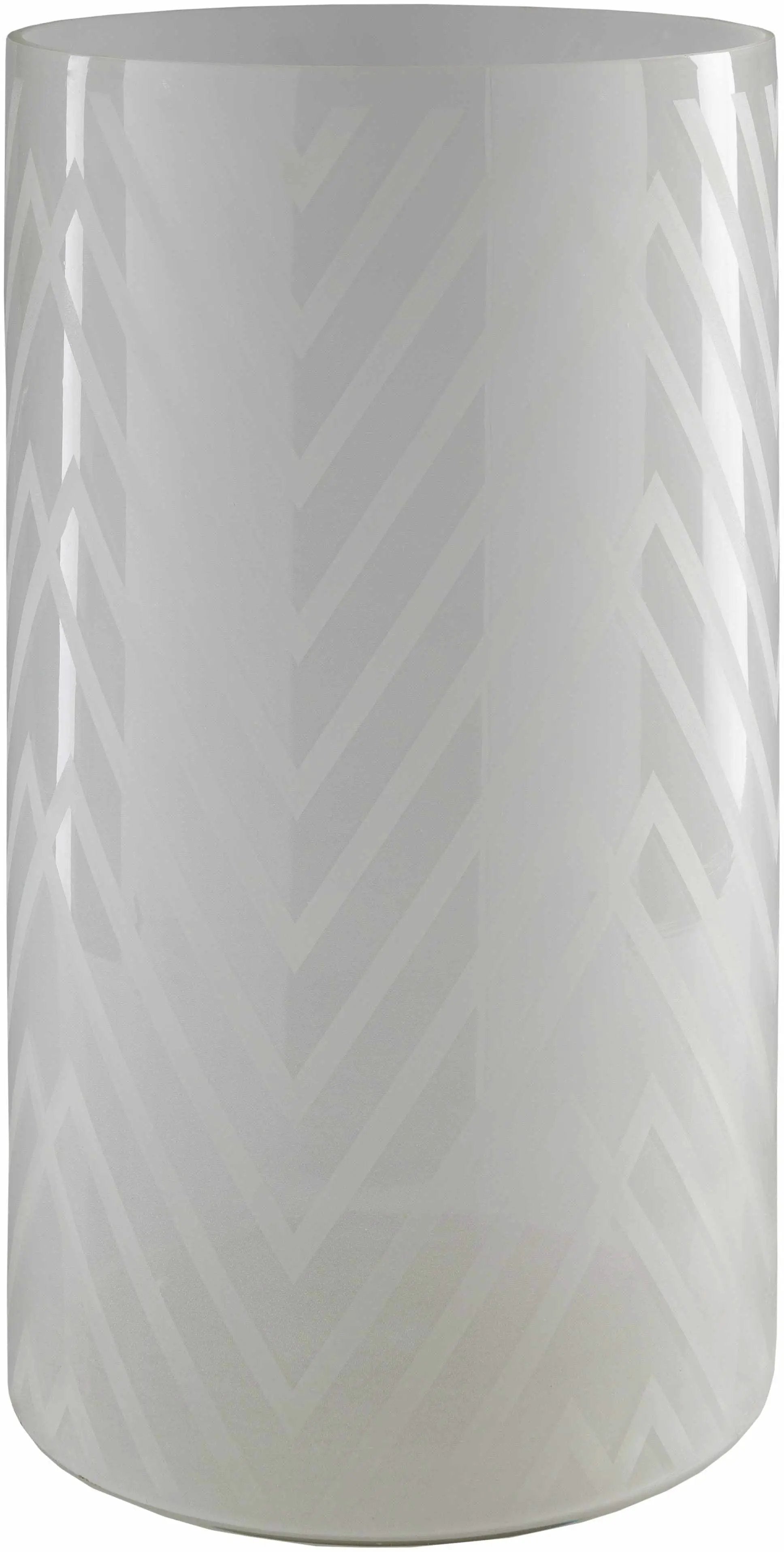 Ballajura White Chevron Pattern Glasas Stool - Clearance by Boutique Rugs