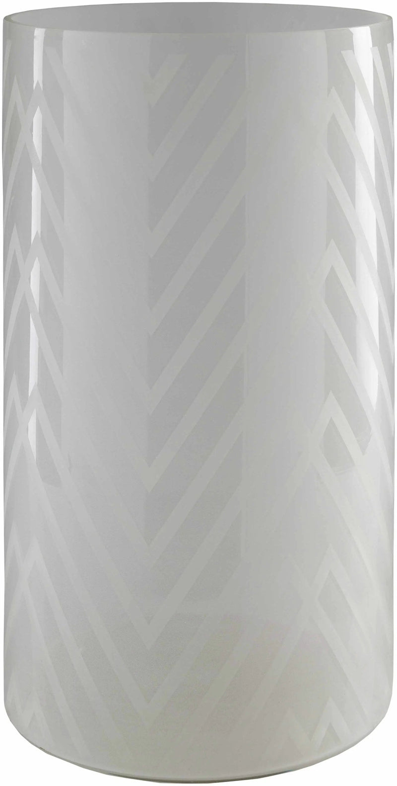Ballajura White Chevron Pattern Glasas Stool - Clearance by Boutique Rugs