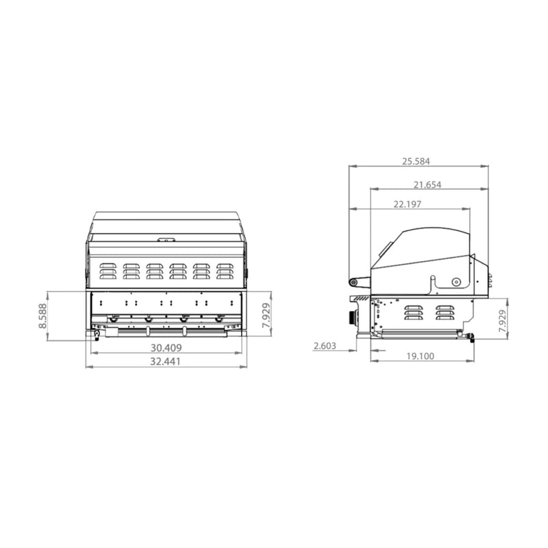 TrueFlame E-Series Stainless Steel Gas Freestanding Grill With Cart [TFE25/32] (SAK96473) by SAKSBY WHOLESALE
