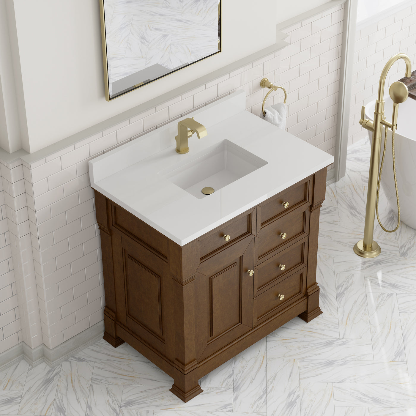 James Martin Brookfield 36" Single Bathroom Vanity, Honey Oak, view 39
