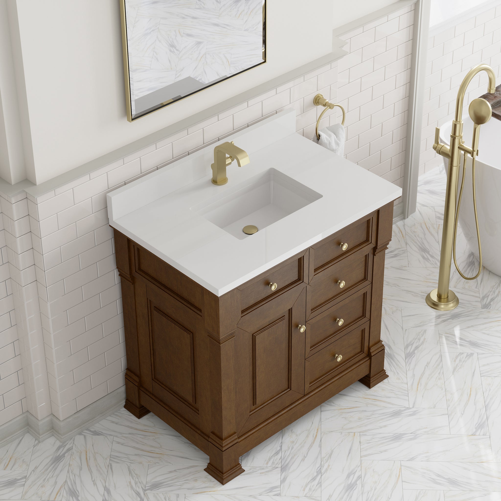 James Martin Brookfield 36" Single Bathroom Vanity, Honey Oak, view 39