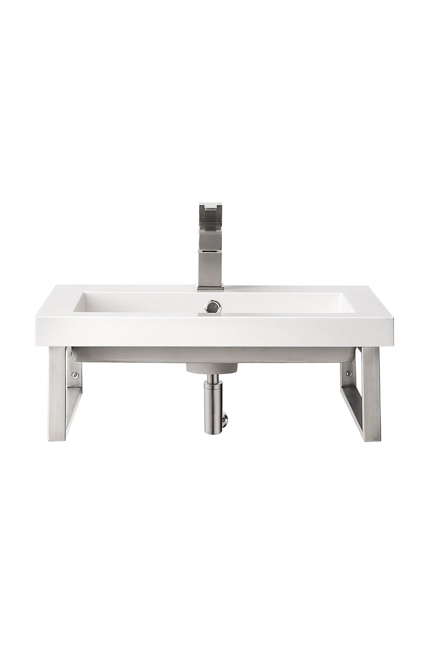 James Martin Boston 18" Floating Wall Bracket, Brushed Nickel, cabinet without a countertop