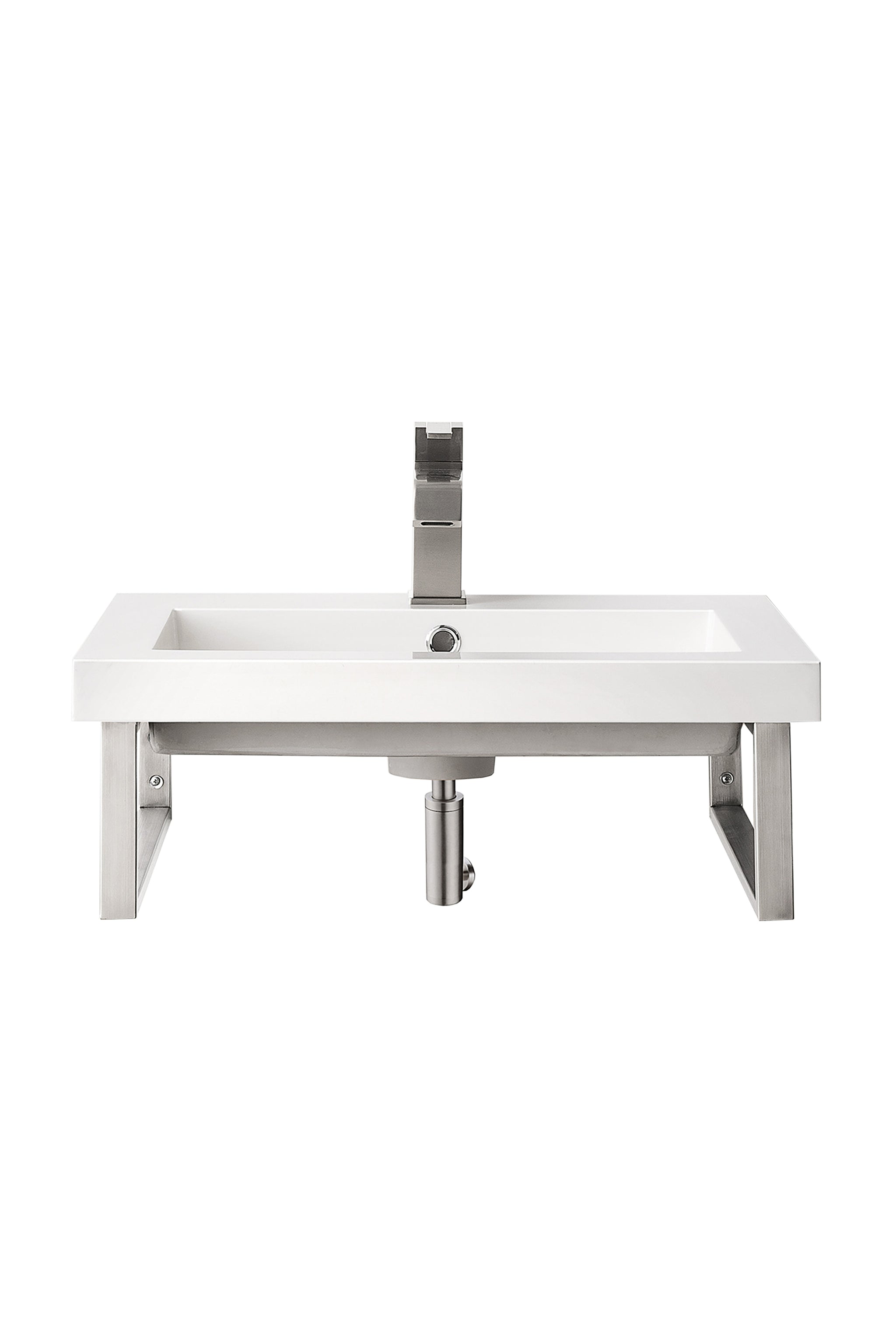 James Martin Boston 18" Floating Wall Bracket, Brushed Nickel, cabinet without a countertop